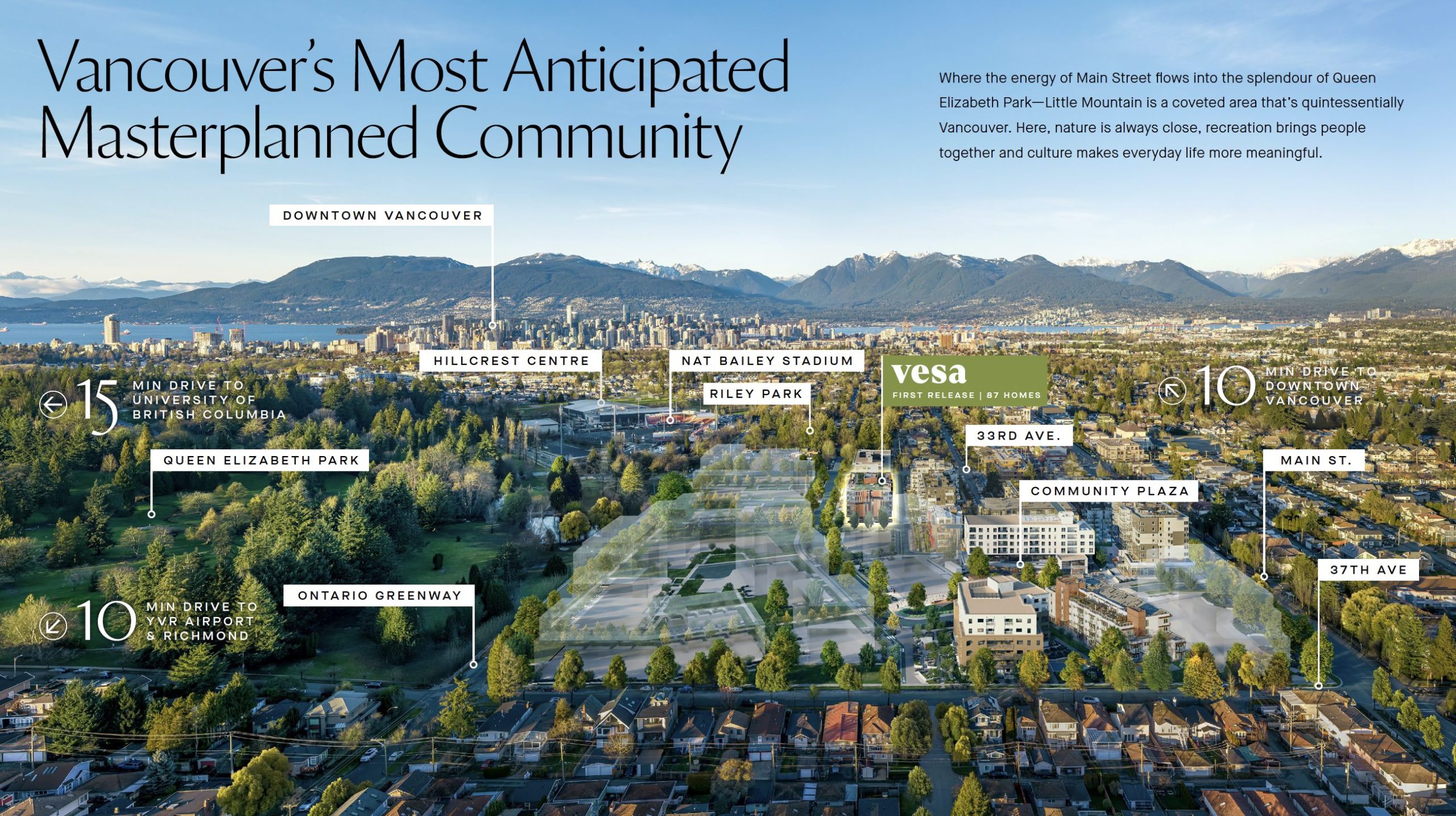 Rendering of Vesa at Little Mountain community in Vancouver